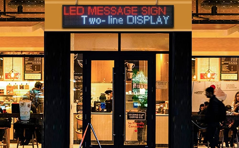 Outdoor WiFi LED Display Sign 40"x8" Digital Advertising Board - IP45 Waterproof Scrolling Message Board with Mobile App Control for Business Storefront Retail Promotion - Image 5