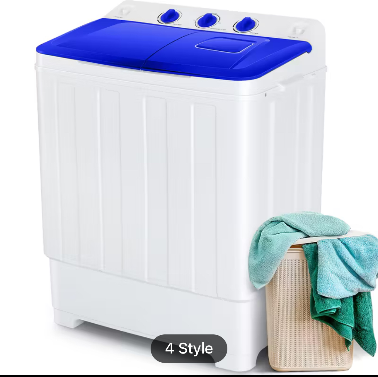 Portable Washing Machine, 16lbs Compact Washer(9.6lbs) and Dryer(6.4lbs) Combo with Drain Pump, Twin Tub Mini Laundry Portable Washer for Apartments, Dorm, Rv, Camping, Gray - Image 4