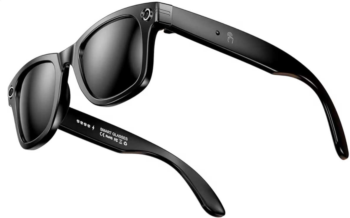 AI Smart Glasses with HD Camera and Bluetooth - AI Photo Recognition and Interactive Dialogue, Noise-canceling Bluetooth 5.4, and Long Battery Life | Stylish Black Frame and Lenses - Image 2