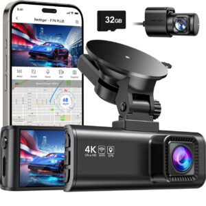 Dash Cam Front Rear, 4K/2.5K Full HD Dash Camera for Cars, Included 32GB Card, Built-in Wi-Fi GPS, 3.16” IPS Screen, Night Vision, 170°Wide Angle, WDR, 24H Parking Mode(F7NP)