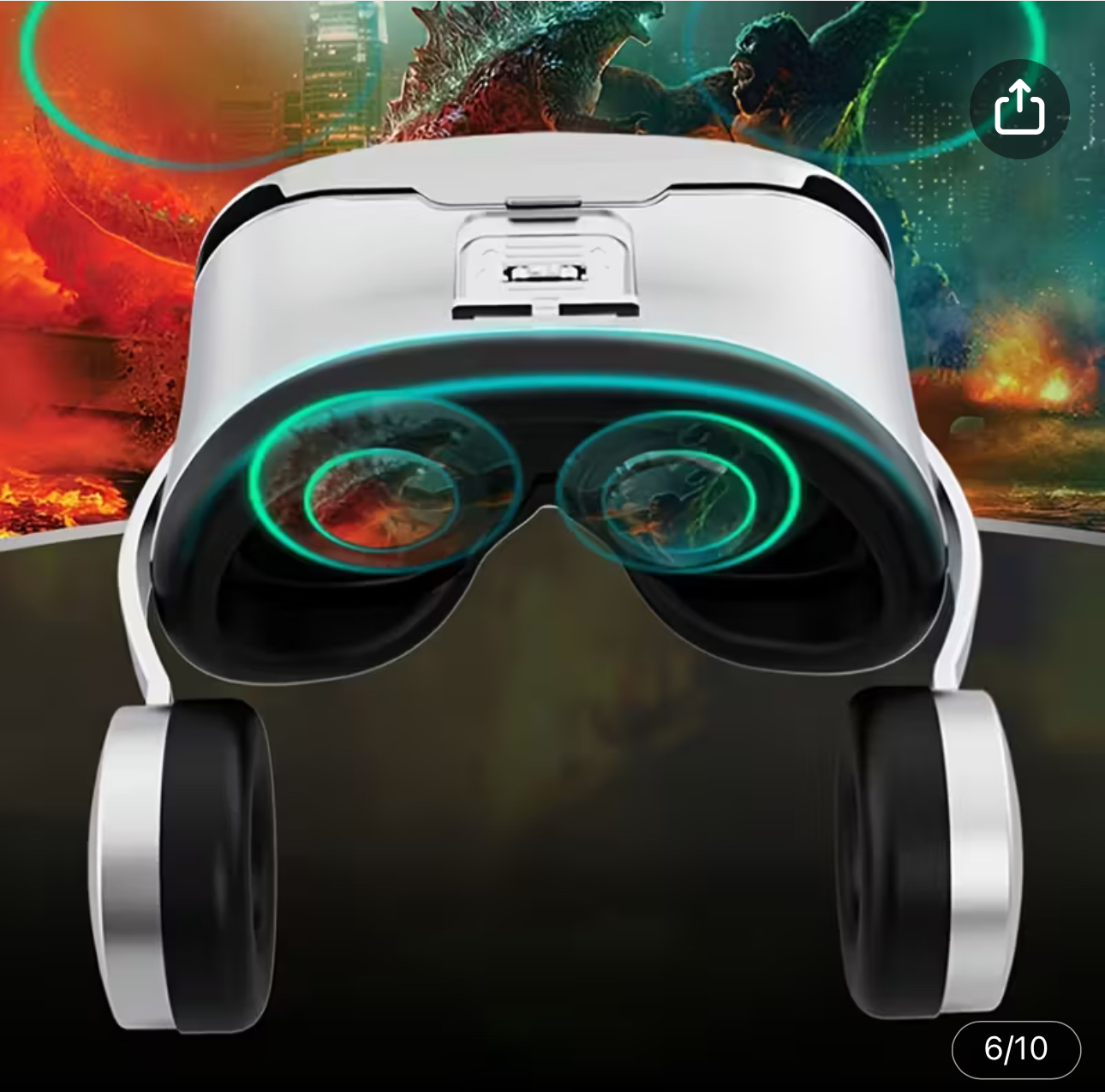 Adjustable VR 3D Virtual Reality Headset with Comfort Padding, ABS Material, Smartphone Support - Ideal for Immersive Video and Gaming Experiences - Image 2