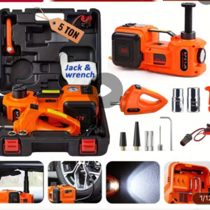 5-ton Electric Vehicle Jack, Electric Vehicle Jack Kit And Impact Wrench, Electric Jack Car And Tire Air Pump, Built-in Air Pump And LED Light, Suitable For SUV, MPV, Car And Truck Tire Replacement, Garage Maintenance, The Best Gift For Family